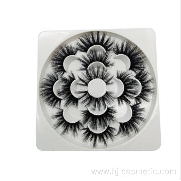 7 Pairs Different Model 3D Mink False Eyelashes With Flower Trays Packaging